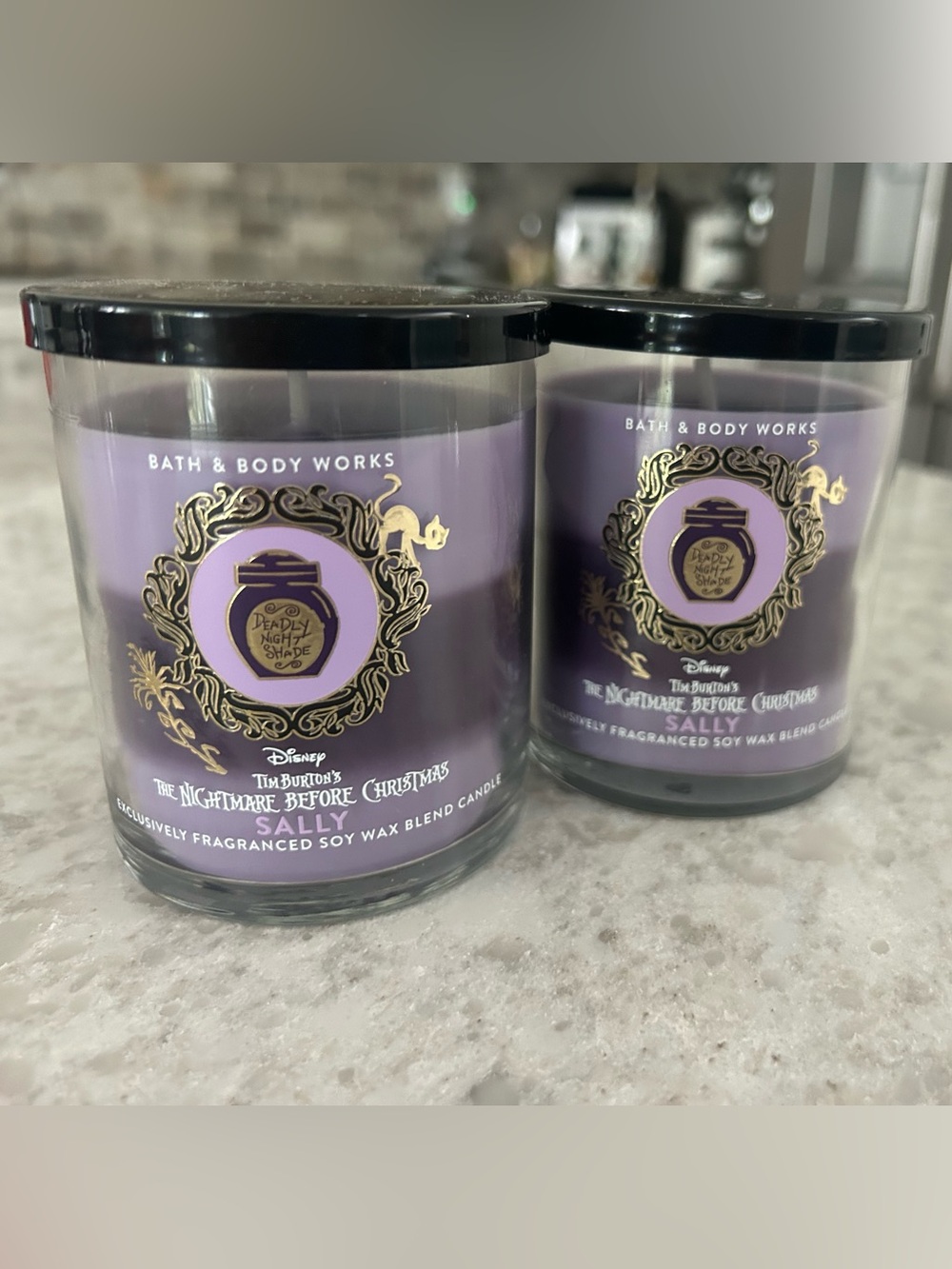 “New” Set of 2 Bath & Body Works 'Sally' The Nightmare Before Christmas Candles